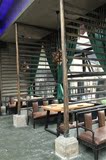 锅西餐厅咖啡厅桌椅美式铁艺复古做旧酒吧卡座沙发工业风格烧烤火