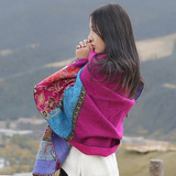 尼泊尔披肩民族风包邮人造羊毛羊绒印巴风加厚波西米亚长保暖围巾
