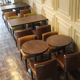 咖啡厅桌椅组合奶茶甜品快餐店西餐厅桌椅2人4人长方形餐桌椅批发