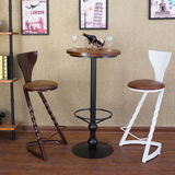 铁艺实木餐桌椅组合定制欧式咖啡厅高脚凳椅客厅酒吧家具现代简约