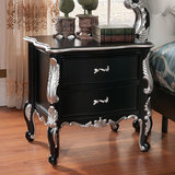 欧式雕花床头柜橡木实木床头柜创意简约储物柜子新古典卧室家具
