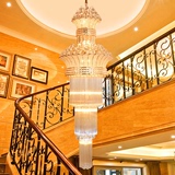 豪华欧式水晶吊灯楼梯灯 LED长吊灯客厅复式楼梯酒店大堂工程