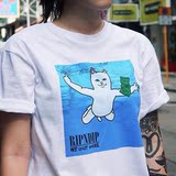 2016欧美街头港风韩国东大门日系原宿猫咪NIRVANA男女短袖T恤1192