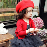 韩版女童春款新款百纯色百搭针织开衫儿童毛衣外套上衣大童母女装
