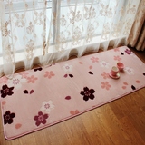 粉色花朵床边毯卧室地毯床前毯飘窗地毯阳台地毯可爱水洗地毯包邮