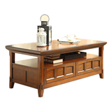 美式乡村实木茶几电视柜中式小户型功夫茶桌现代简约咖啡桌矮桌子