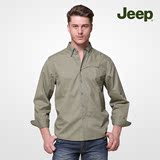 JEEP/吉普 官方旗舰店 专柜正品 男装纯棉纯色长袖衬衫 JS12WH002