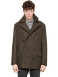 意大利进口代购2015 Lanvin朗雯男士双排扣羊毛毡短大衣毛呢夹克