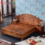兰之阁 红木双人床1.8米 非洲黄花梨木实木大床 中式卧室家具Q94
