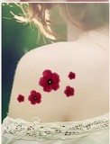 韩国防水仿真纹身贴纸女款假刺青贴纸疤痕创意小清新彩色樱花花朵