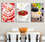 生日蛋糕装饰画面包店糕点房壁画西式甜品挂画欧式水果甜点无框画