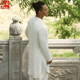 2016春季新款中式立领亚麻衬衫长袖休闲中式男装长款衬衣中国风