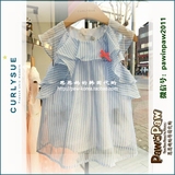 韩国专柜代购Curlysue可爱秀2016夏款女童装短袖衬衫CLM2GABL02