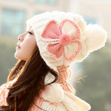 冬季帽子女甜美可爱 护耳帽韩版潮冬天毛线帽子针织帽子韩国秋冬