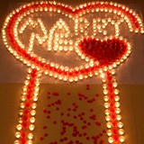 电子蜡烛浪漫LED蜡烛灯玫瑰心形套餐生日创意婚庆求婚表白道具
