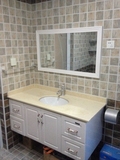 新款卫生间大理石实木浴室柜组合橡木挂墙式卫浴洗手盆洗脸盆洁具