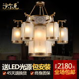 沙尔克现代新中式全铜吊灯纯铜客厅灯饰中国风书房灯餐厅会所灯具
