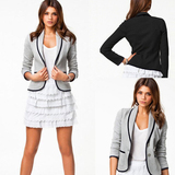 0130#ebay速卖通欧美女装外套外贸百搭长袖夹克西装外套休闲外套