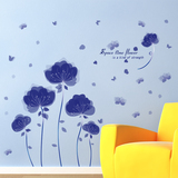 可移除墙贴纸客厅沙发背景墙面个性创意浪漫卧室床头花卉贴纸自粘