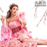 2015盘子女人坊影楼古装写真 粉色樱花古装造型服装 演出服