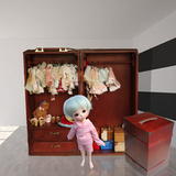 娃用家具衣柜衣橱 BJD/SD娃娃外出手提箱子储物柜小布可儿 娃配件