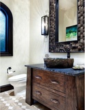 中式浴室 浴室柜 组合 仿古卫浴洗漱橡木台上盆柜