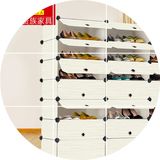 尚一鞋架多层经济型收纳简易鞋柜实木纹简约现代塑料防尘组装组合