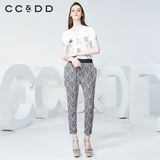 CCDD2016夏装专柜倒三角印花休闲裤 波西米亚风宽松长裤