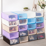 喜家家 透明鞋盒有盖加厚塑料男女鞋子收纳盒防尘盒翻盖整理盒