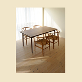 现代简约北欧宜家餐桌椅组合 咖啡厅西餐饭桌书桌 黑色胡桃木橡台