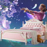 儿童家具1.2米1.5儿童床 女孩床公主床单人实木床韩式床卧室套房