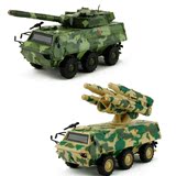 声光回力车 合金军事战车 儿童玩具轮式主战坦克 防空导弹车模型