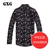 GXG男装 2015冬季商场同款 男士黑红色时尚绅士衬衫#54203206