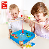 德国Hape儿童钓鱼玩具池套装磁性鱼木质亲子游戏宝宝益智早教3岁