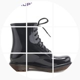 【雨趣】韩版时尚防滑半透明男士马丁雨鞋雨靴 大码水鞋套鞋 男款