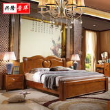兴隆芳华简约现代中式实木双人高箱储物婚床1.8米/1.5米雕花床