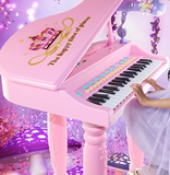 cj玩具钢琴儿童电子琴带麦克风可充电可弹奏34岁56岁女孩生日礼物