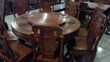 中式实木餐桌圆桌带转盘旋转大圆盘 家用圆台面花梨木中式转台