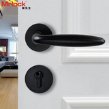 德国Mrlcok 黑色把手锁 门锁室内卧室房门锁房间实木门锁分体锁具