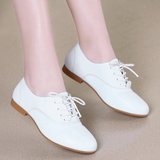 2016夏小白鞋女系带韩版平底鞋女单鞋英伦学院风小皮鞋平跟低女鞋