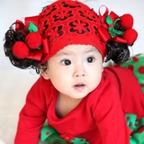 儿童宝宝婴儿满月百天摄影拍照头饰发带头带头套假发棉布蕾丝