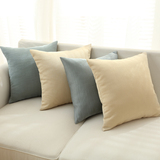 蓝色柔软美式抱枕沙发靠垫简约现代素色长方形丝带绣抱枕新款卧室