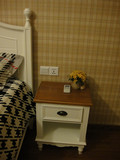 特价美式乡村风格纯白实木面小床头柜 储物柜 地中海 实木 床头柜
