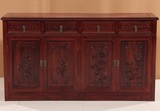 红木家具非洲酸枝木中式餐边柜现代方形简约四门储物柜实木门厅柜