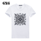 GXG男装 男士短袖T恤 时尚修身圆领短袖纯棉印花T恤#52144018