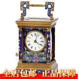 中型皮套钟表|欧式纯铜机械座钟|古典钟表|仿古董立钟|苏钟|蜡台
