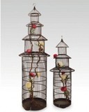 中式铁艺鸟笼吊灯酒店复古客厅餐厅创意塔形落地装饰观赏鸟笼