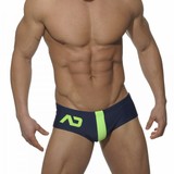 ADDICTED简约低腰撞色印花弹性速干训练比赛健身温泉男士三角泳裤