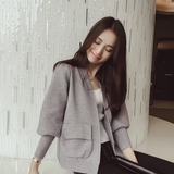 韩国学院风纯色毛衣针织小开衫女短款外搭春季外套韩版学生春秋潮