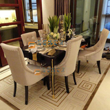 欧式餐桌椅组合 新古典餐桌椅4/6人小户型简约现代长方形美式餐桌
